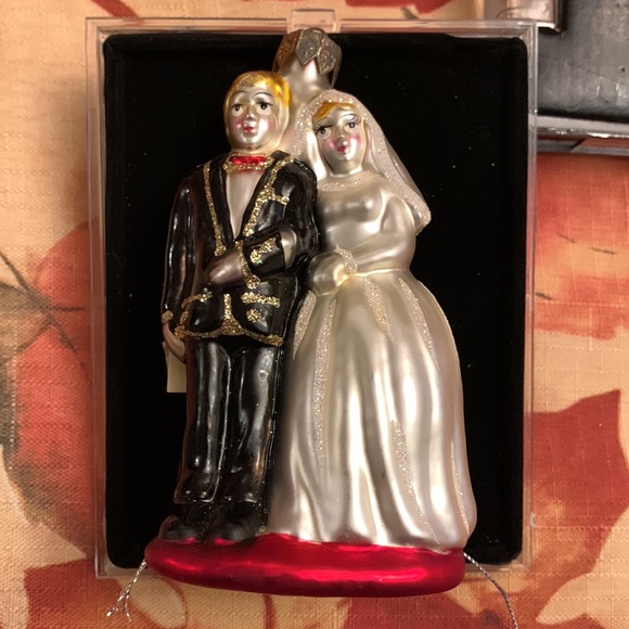 Our First Christmas, handcrafted and painted glass ornament, vintage. EUC - Picture 2 of 14